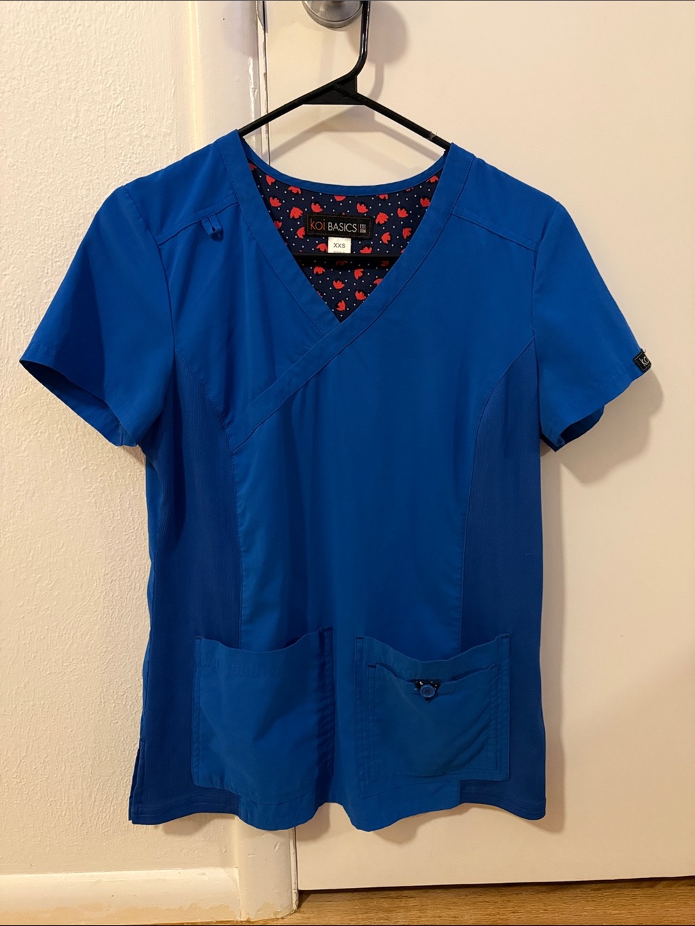 Koi Basics Women's V-Neck Scrub Top in Royal Blue